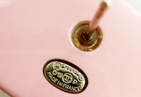 Chanel Camellia Hat CC Logo Earrings Pink Aa