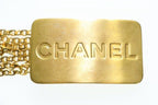 Chanel Logo Plate Chain Belt Vintage Gold Aa