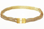 Chanel Logo Plate Chain Belt Vintage Gold Aa