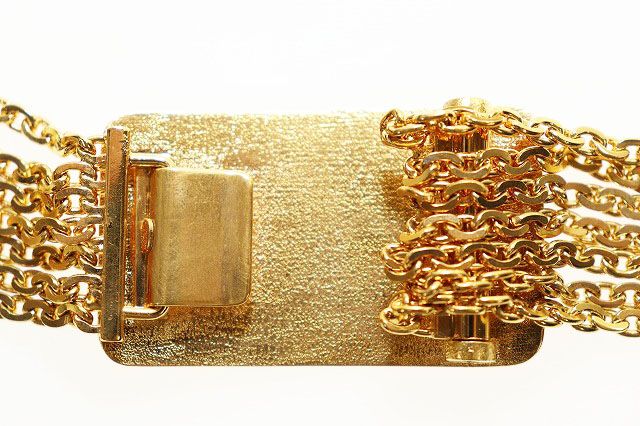 Chanel Logo Plate Chain Belt Vintage Gold Aa