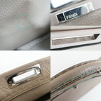 Fendi Peekaboo Selleria 2-Way Shoulder Bag Gray Silver