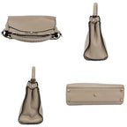 Fendi Peekaboo Selleria 2-Way Shoulder Bag Gray Silver
