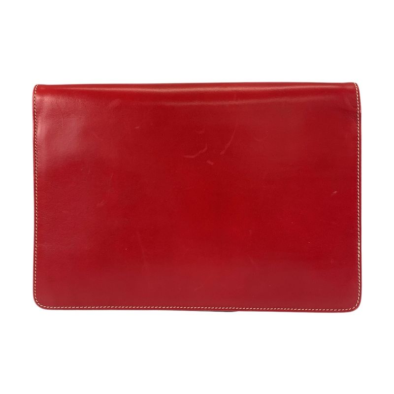 Dior Vintage CD Logo Red Gold Chain Shoulder Bag