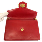 Dior Vintage CD Logo Red Gold Chain Shoulder Bag
