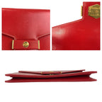 Dior Vintage CD Logo Red Gold Chain Shoulder Bag