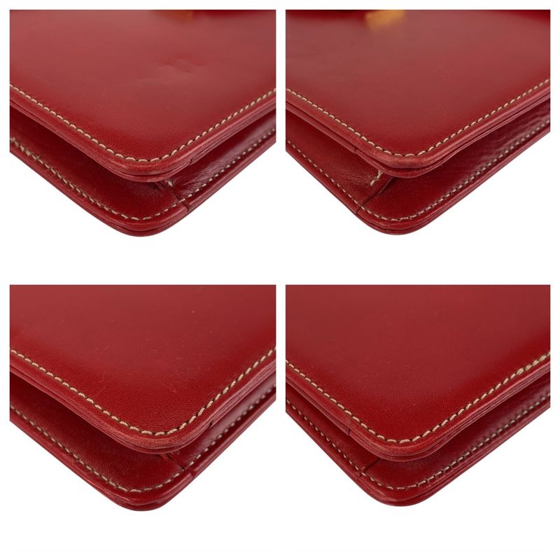 Dior Vintage CD Logo Red Gold Chain Shoulder Bag