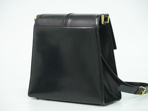 Authentic Yves Saint Laurent YVES Saint Laurent YSL Leather Shoulder Bag Black