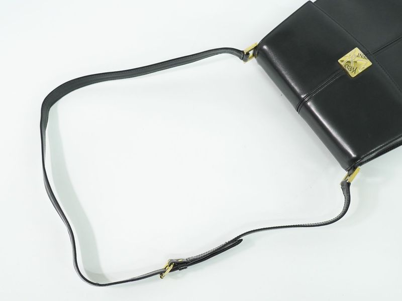 Authentic Yves Saint Laurent YVES Saint Laurent YSL Leather Shoulder Bag Black