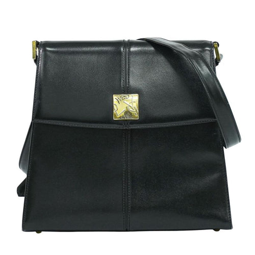 Authentic Yves Saint Laurent YVES Saint Laurent YSL Leather Shoulder Bag Black