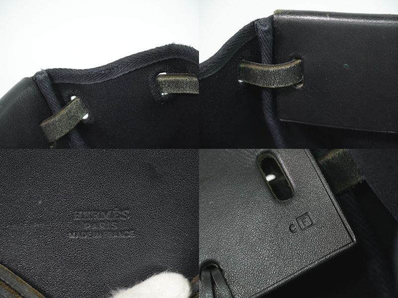 Authentic Hermes Herbag Her Bag Cabas GM Tote Bag Handbag □F Engraved 2002