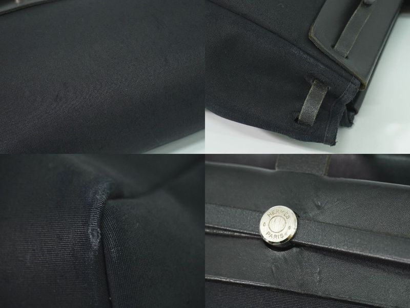 Authentic Hermes Herbag Her Bag Cabas GM Tote Bag Handbag □F Engraved 2002