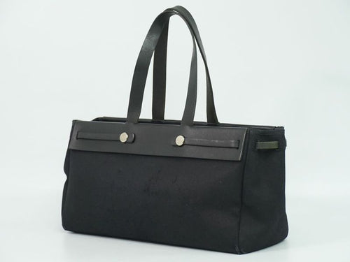 Authentic Hermes Herbag Her Bag Cabas GM Tote Bag Handbag □F Engraved 2002