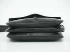 Authentic Celine Leather Shoulder Bag Pochette Black Bag Used-