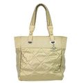 Authentic Chanel Paris Biarritz PM Tote Bag Handbag Coated Canvas Metallic Gold