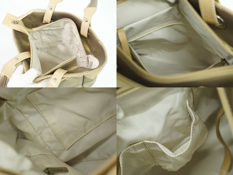 Authentic Chanel Paris Biarritz PM Tote Bag Handbag Coated Canvas Metallic Gold