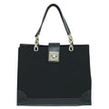 Authentic Celine Canvas Leather Handbag Black Bag Used-