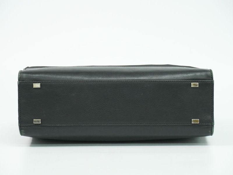 Authentic Celine Canvas Leather Handbag Black Bag Used-