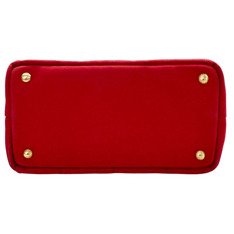 Prada 2-Way Shoulder Bag Canvas Canapa Red