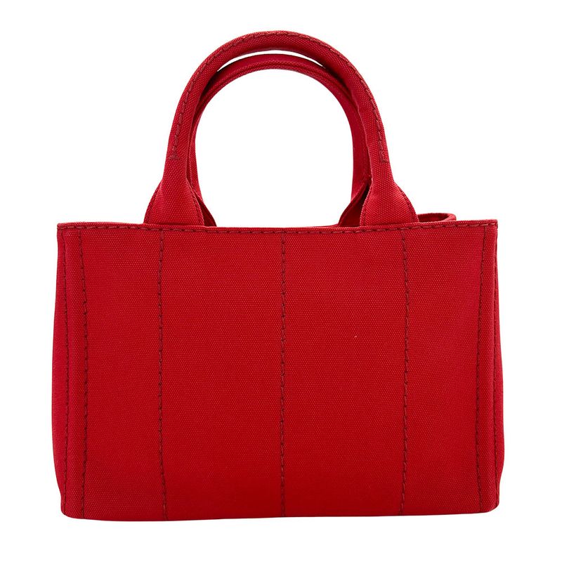 Prada 2-Way Shoulder Bag Canvas Canapa Red