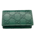 Gucci Key Case Guccissima Leather Green 6 Row Key Holder