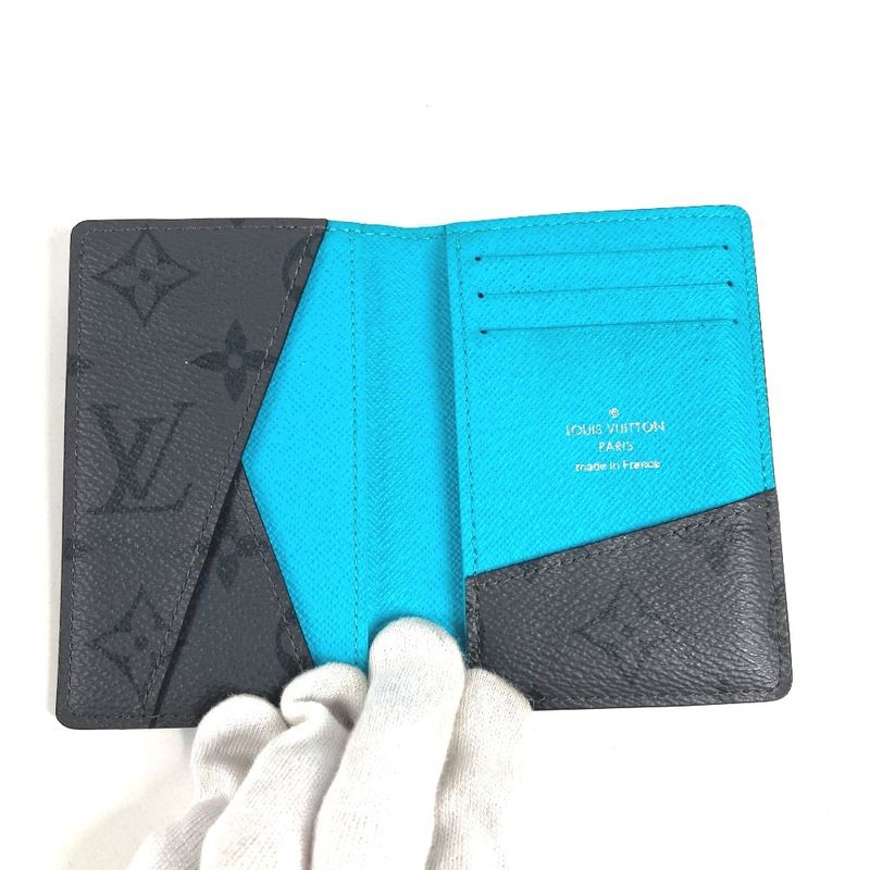 Louis Vuitton Card Case Organizer de Poche Monogram Eclipse Canvas Gray