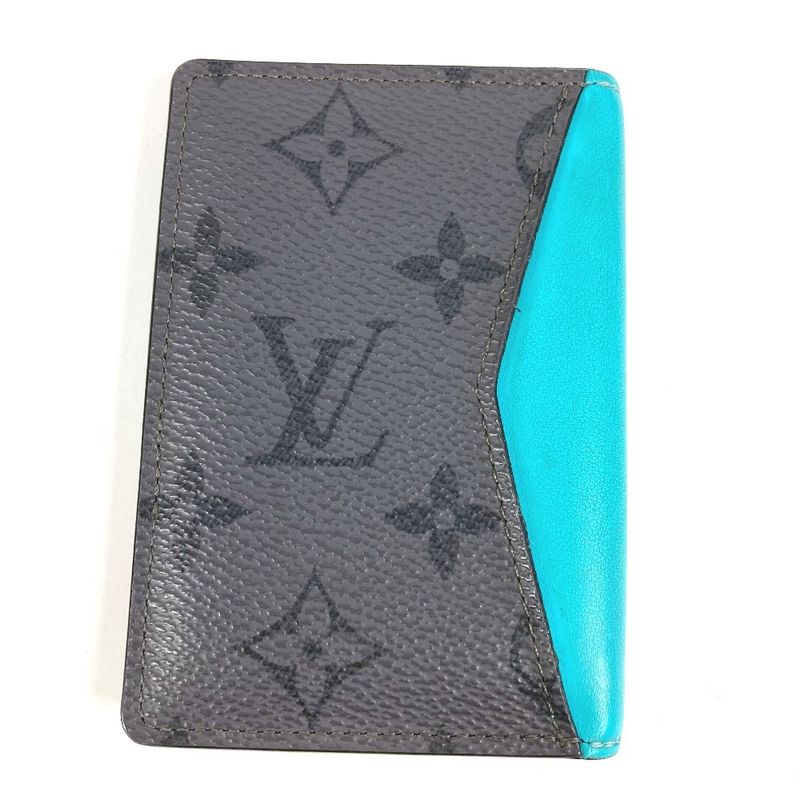 Louis Vuitton Card Case Organizer de Poche Monogram Eclipse Canvas Gray
