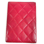 Chanel Passport Case CC Coco Mark Logo Matelasse Quilted Lambskin Red