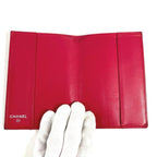 Chanel Passport Case CC Coco Mark Logo Matelasse Quilted Lambskin Red