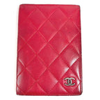 Chanel Passport Case CC Coco Mark Logo Matelasse Quilted Lambskin Red