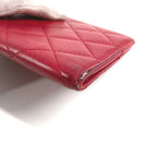 Chanel Passport Case CC Coco Mark Logo Matelasse Quilted Lambskin Red