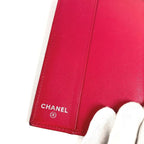 Chanel Passport Case CC Coco Mark Logo Matelasse Quilted Lambskin Red