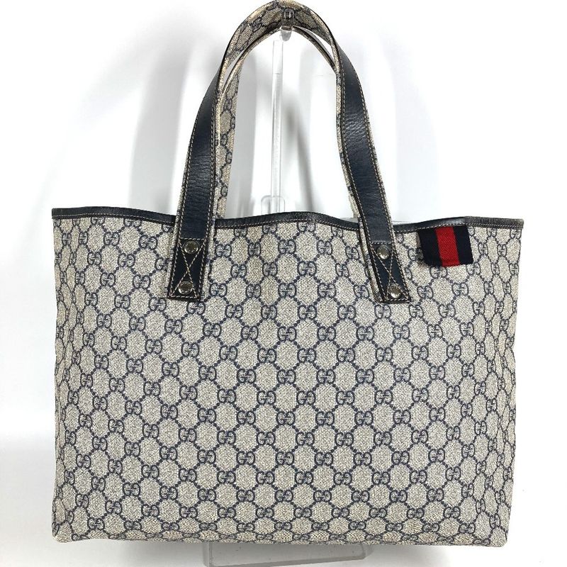 Gucci Shoulder Bag GG Logo 211134 GG Supreme Canvas Navy