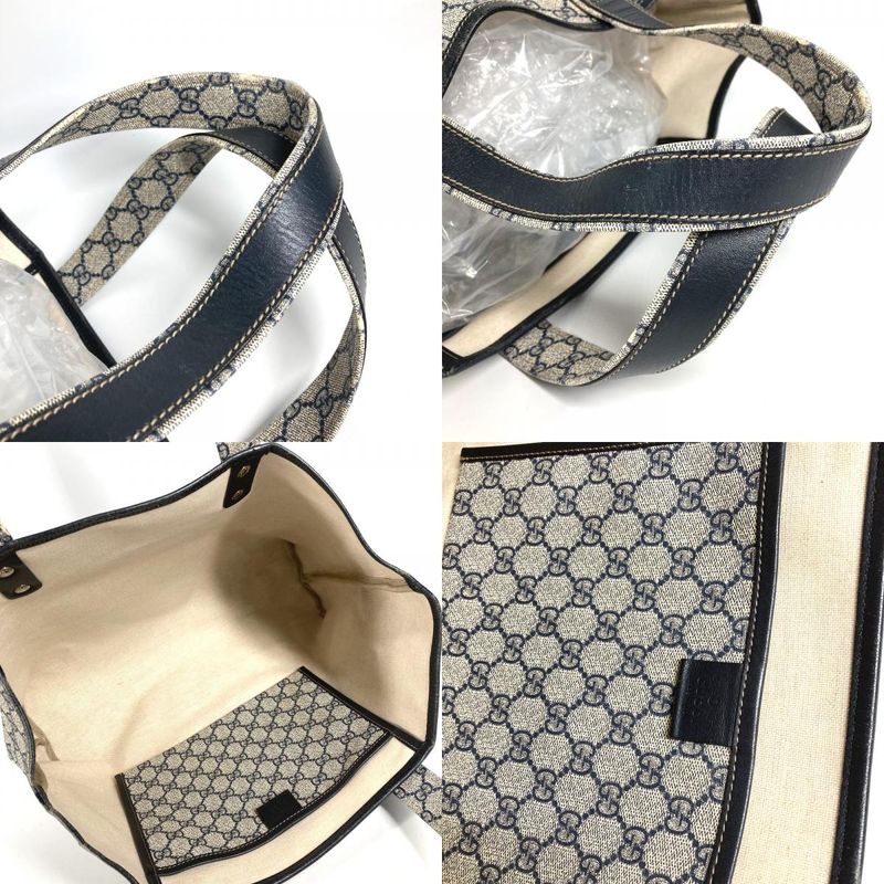 Gucci Shoulder Bag GG Logo 211134 GG Supreme Canvas Navy