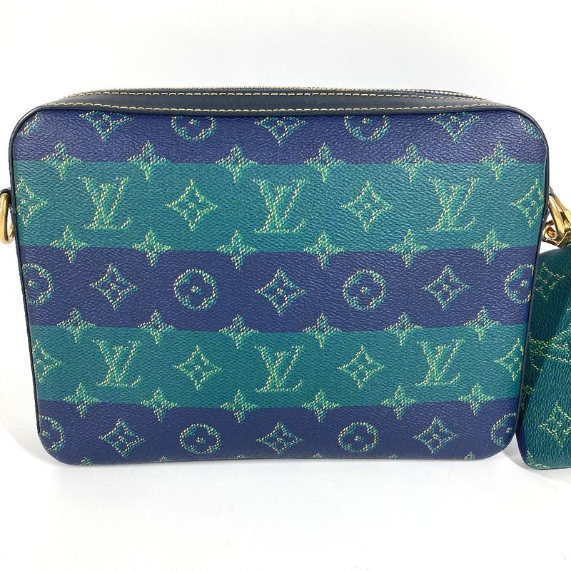 Louis Vuitton Second Trio Messenger Large Small Pouch Only Stripe Green