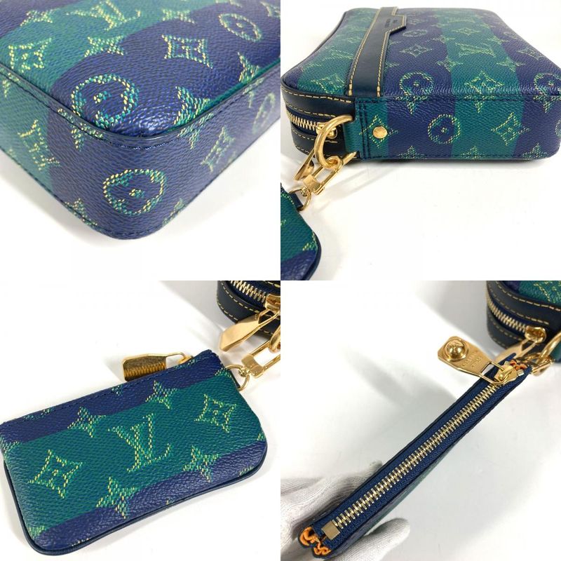 Louis Vuitton Second Trio Messenger Large Small Pouch Only Stripe Green