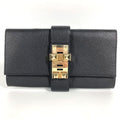 Hermes Clutch Bag Pochette Meddle Logo Leather Black