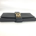 Hermes Clutch Bag Pochette Meddle Logo Leather Black