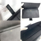Hermes Clutch Bag Pochette Meddle Logo Leather Black