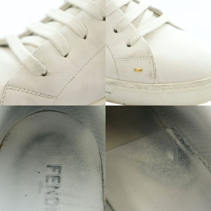 Fendi Sneakers Leather White Low Cut RI OS
