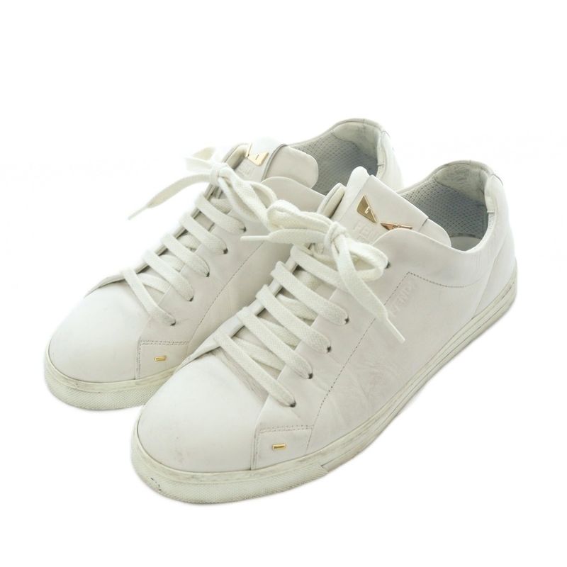 Fendi Sneakers Leather White Low Cut RI OS
