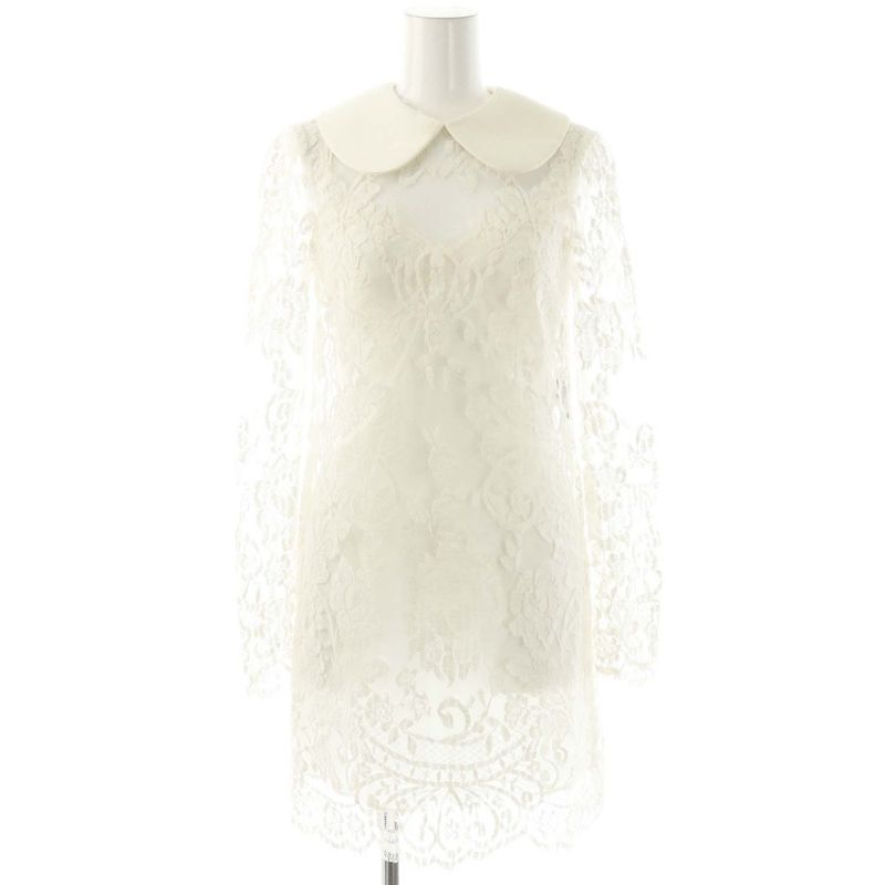 Dolce & Gabbana D&G Lace Mini Dress Long Sleeve Ivory