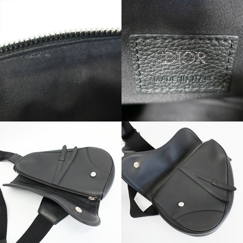 Dior Saddle Belt Bag Crossbody Black Leather