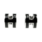 Hermes Earrings Pop Mini Pair Black Silver