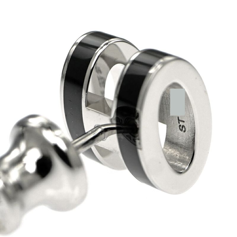 Hermes Earrings Pop Mini Pair Black Silver