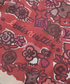 Louis Vuitton Shawl Cashmere Silk Red Brown Pink Scarf