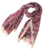 Louis Vuitton Shawl Cashmere Silk Red Brown Pink Scarf