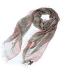 Chanel Shawl Nylon Silk Gray Red Yellow Scarf