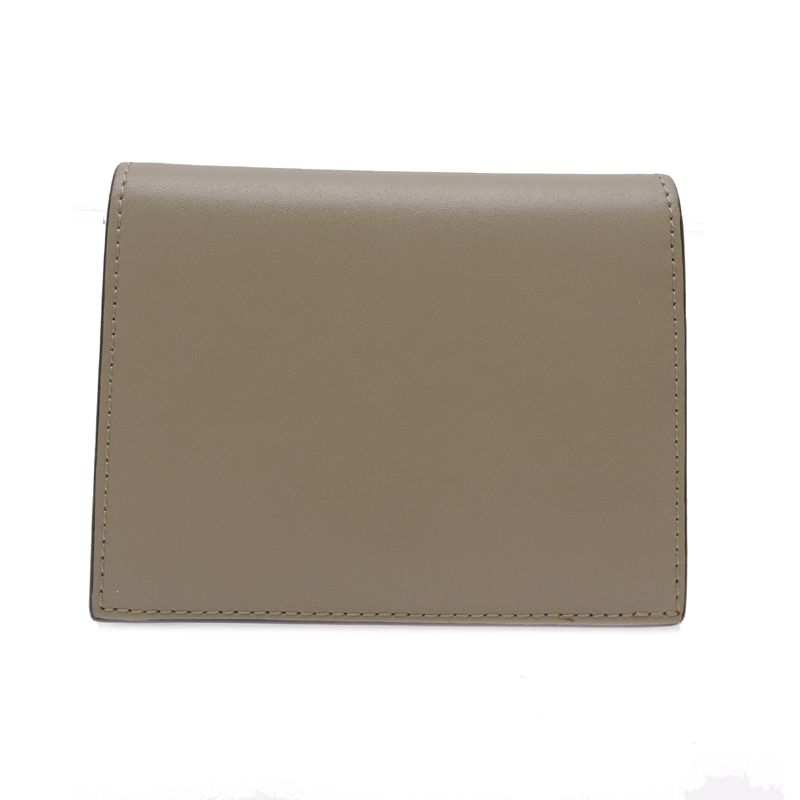 Fendi Bifold Wallet Leather Beige Grey