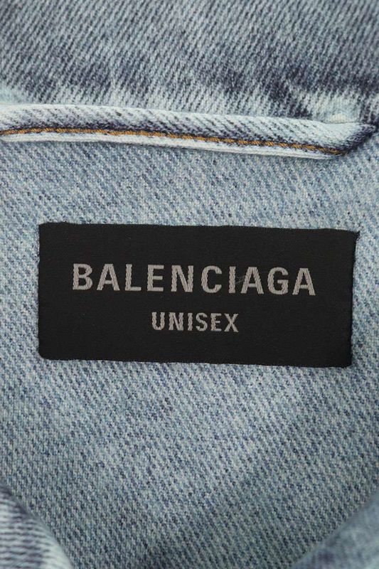 Balenciaga 22AW 714044 Tnva4 Trompe L'oeil Transfer Print Denim Jacket Men's 4