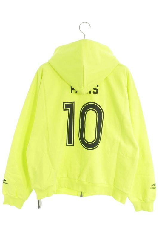 Balenciaga Soccer Paris Zip Hoodie Print Zip Up Yellow Black
